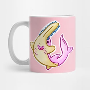 Cute Pink Sawfish Sawtooth Shark Mug